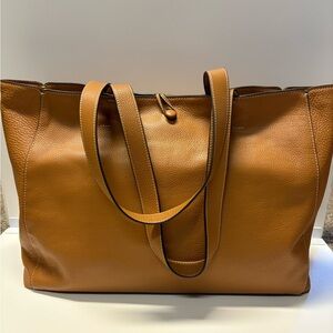 Elegant Tan Leather Tote Bag
